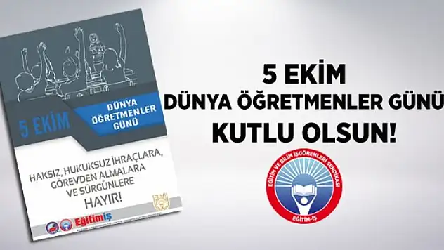 5 Ekim Dünya Öğretmenler Günü Kutlu Olsun
