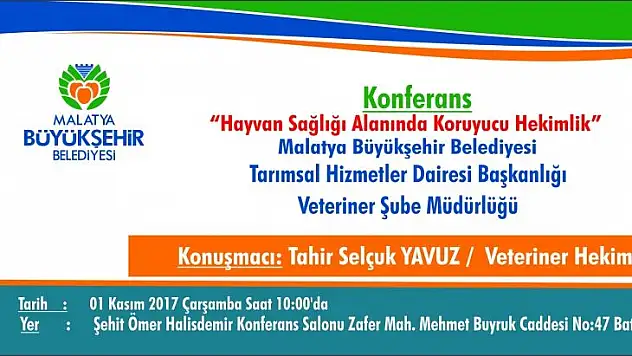 'Hayvan Sağlığı Alanında Koruyucu Hekimlik' Konferansı