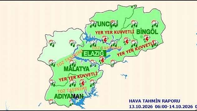 Malatya Hava Durumu: Kuvvetli Yağış ve Toz Taşınımı Uyarısı