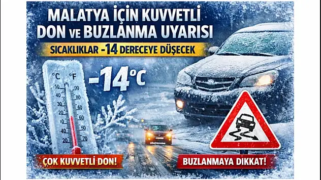 Malatya İçin Kuvvetli Don ve Buzlanma Uyarısı: Sıcaklıklar -14 Dereceye Düşecek