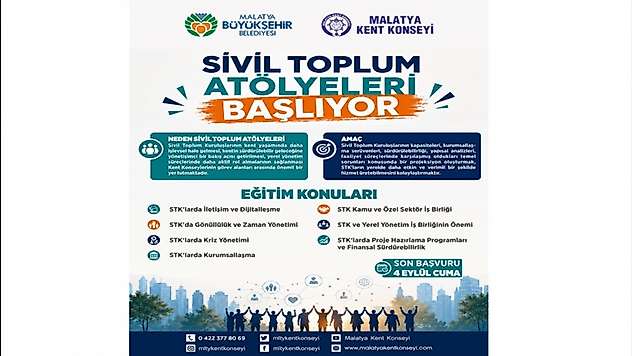 Malatya Kent Konseyi'nden STK'lara Güç Katacak Proje: 'Sivil Toplum Atölyeleri'