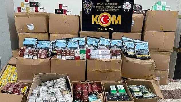 Malatya Polisi Gümrük Kaçağı Ürün ele geçirdi