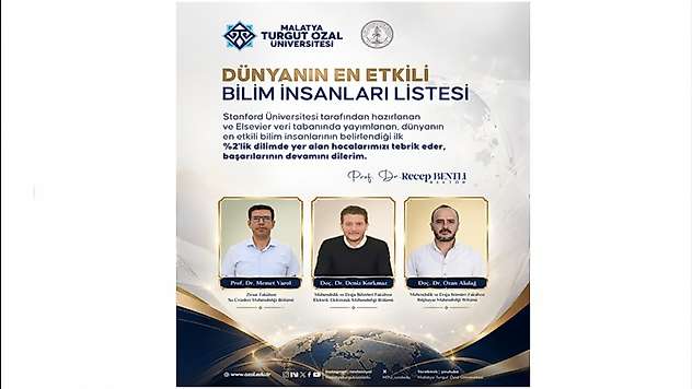 Malatya Turgut Özal Üniversitesi'nden Dünya Çapında Başarı: 3 Akademisyen İlk %2'de
