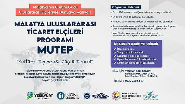 Malatya Uluslararası Ticaret Elçileri Programı Başlıyor: Hedef Yeni İhracat Pazarları