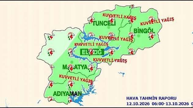 Malatya ve Çevre İller İçin Kuvvetli Yağış Uyarısı!