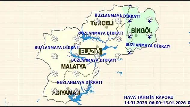 Malatya ve Çevresinde Don, Buzlanma ve Çığ Uyarısı