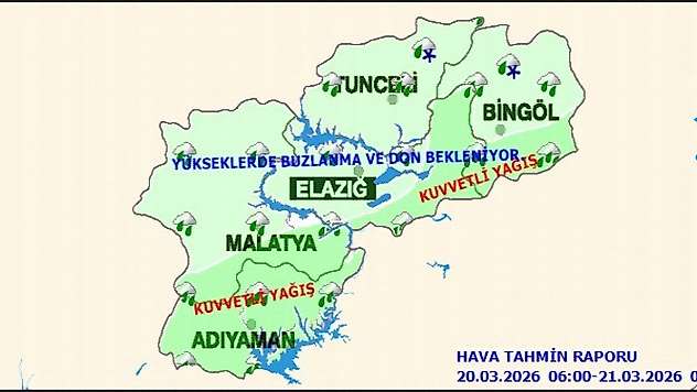 Malatya ve Çevresine Kuvvetli Yağış Uyarısı