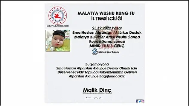 Malatya Wushu Kung Fu İl Temsilciliğinden Anlamlı Kupa Şampiyonası