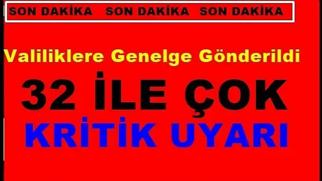 Malatyanın'da dahil olduğu 32 İle Kış Üslenmesi Konulu Genelge Gönderildi