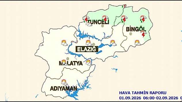 Meteoroloji Uyardı: Tunceli ve Bingöl'ün Bazı Kesimlerinde Sağanak Bekleniyor