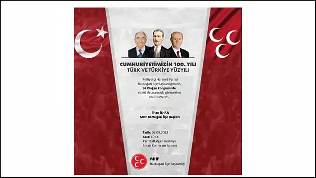 MHP Battalgazi Kongresi Cumartesi günü yapılacak