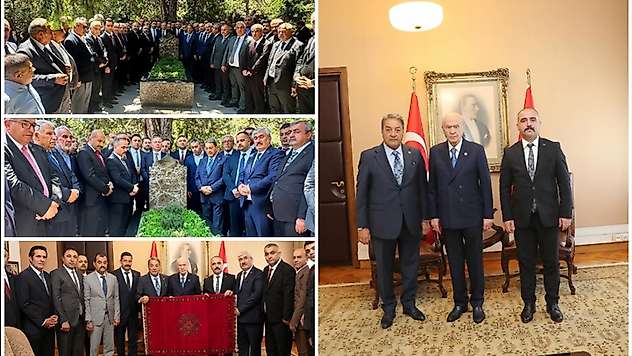 MHP Heyeti Ankara'da Bahçeli ile Görüştü, Türkeş Kabri Ziyaret Edildi
