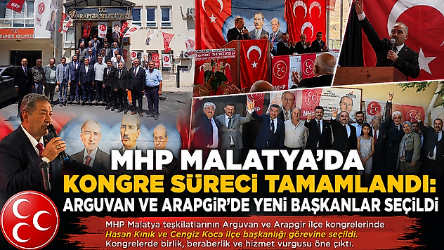MHP Malatya'da Kongre Süreci Tamamlandı: Arguvan ve Arapgir'de Yeni Başkanlar Seçildi