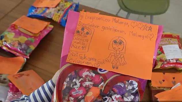 Rizeli çocuklardan Malatya'daki depremzede akranlarına bayram şekeri