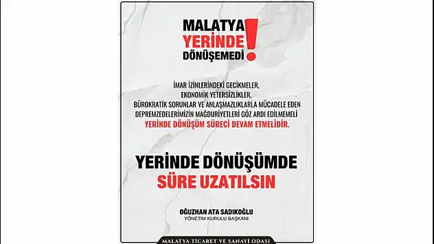 Sadıkoğlu: 'Bu şehir 16 ay imar bekledi, yerinde dönüşüm süresi uzatılmalıdır'