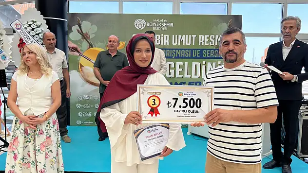 'Sarı Bir Umut Resmet' adlı resim yarışmasında dereceye girenlere ödülleri verildi.