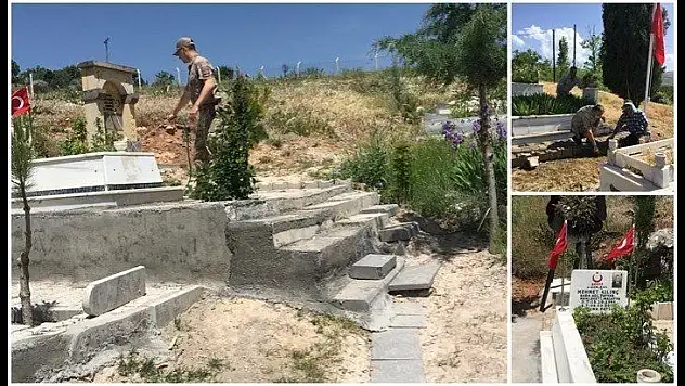 Şehit Mezarlarına Jandarma Eli Değdi