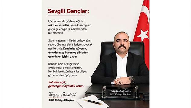 Şengönül'den LGS Öğrencilerine Moral ve Motivasyon Mesajı