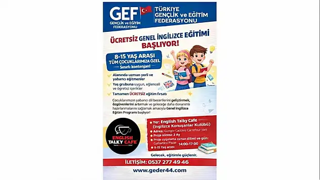 Türkiye Gençlik ve Eğitim Federasyonu'ndan Ücretsiz İngilizce Eğitimi