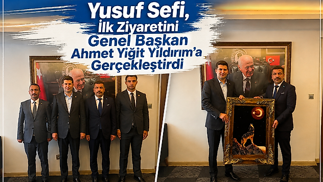 Ülkü Ocakları Malatya İl Başkanı Yusuf Sefi, Genel Başkan Ahmet Yiğit Yıldırım'ı ziyaret etti