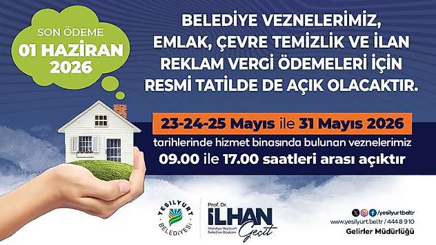 Yeşilyurt Belediyesi'nden Vergi Ödemelerinde Resmi Tatil Mesaisi