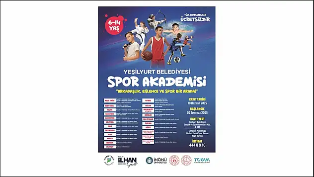 Yeşilyurt Belediyesinin 'Ücretsiz' Spor Akademisi Kayıtları 10 Haziran'da Başlıyor!