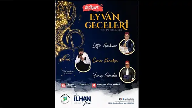 'Yeşilyurt Eyvan Geceleri' 24 Aralık'ta Sanatseverlerle Buluşuyor