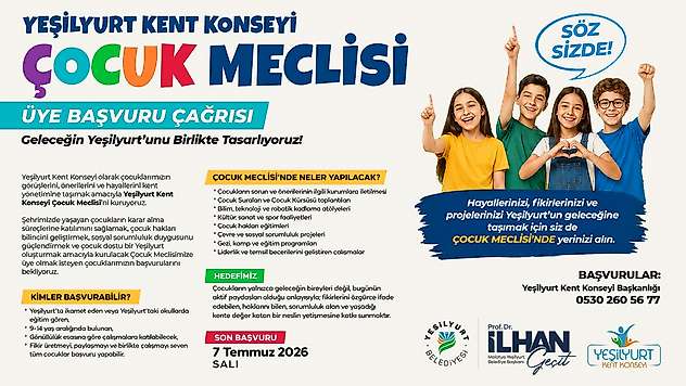 Yeşilyurt Kent Konseyi'nden Çocuk Meclisi: Başvurular Başladı