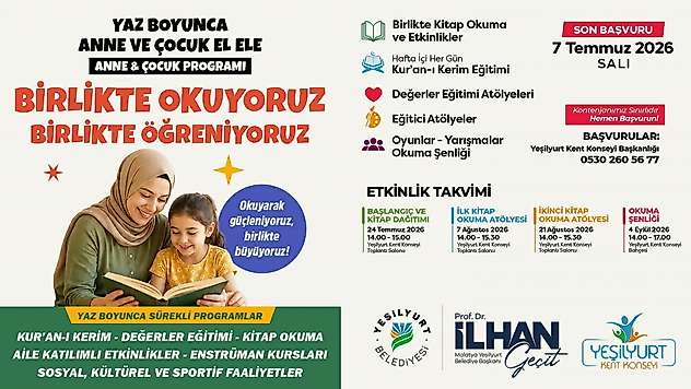 Yeşilyurt Kent Konseyinden Anne ve Çocuklara Yaz Boyu Eğitim ve Eğlence Programı