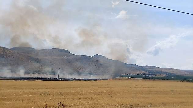 Yeşilyurt'ta Anız Yangını: 40 Dönümlük Alan Zarar Gördü