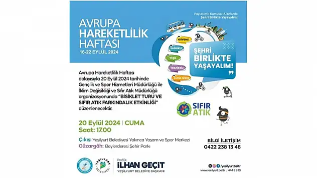 Yeşilyurt'ta Avrupa Hareketlilik Haftası Dolu Dolu Geçecek