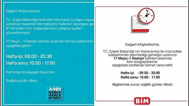 Zincir Marketlerin Çalışma Saatleri merakla bekleniyor