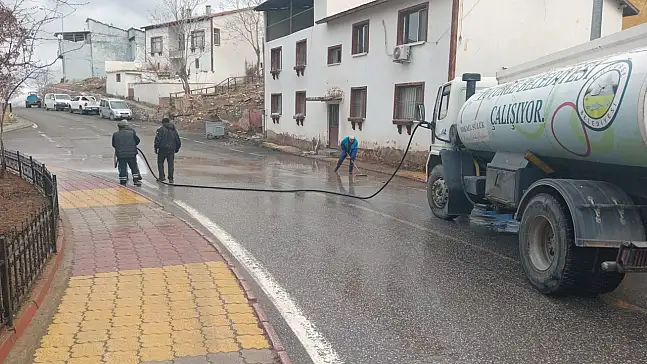 Pütürge'de Cadde ve Sokaklar Yıkanıyor