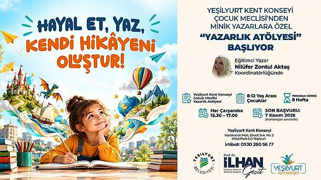 Yeşilyurt'ta Çocuklar İçin Yazarlık Atölyesi Başlıyor! Son Başvuru 7 Kasım