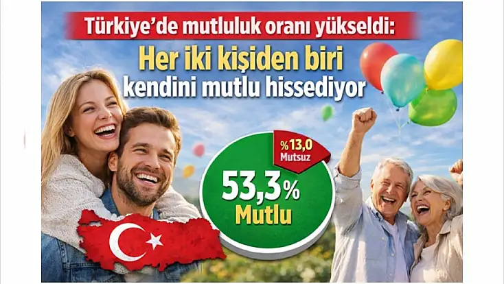 Türkiye’de mutluluk oranı yükseldi: Her iki kişiden biri kendini mutlu hissediyor