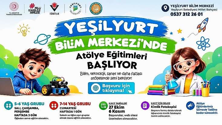Yeşilyurt Bilim Merkezi’nde Yeni Dönem Kayıtları Başladı!