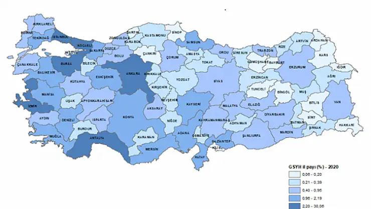 2020 İl Bazında Gayrisafi Yurt İçi Hasıla