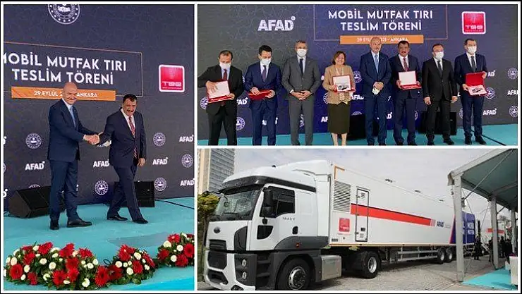 5 Adet Mobil Mutfak Tırından Biri Malatya Büyükşehir Belediyesi'ne Verildi