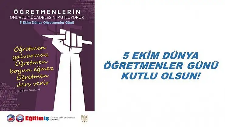 5 Ekim Dünya Öğretmenler Günü Kutlu Olsun!