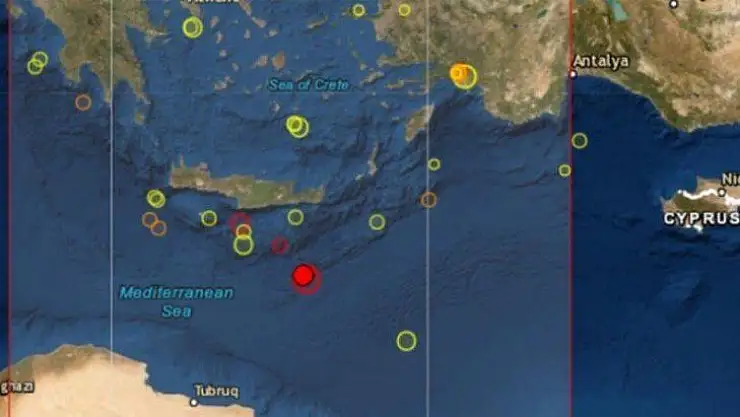 Akdeniz'de 6.4 büyüklüğünde deprem