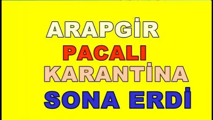 Arapgir Pacalı mahallesinde Karantina sona erdi