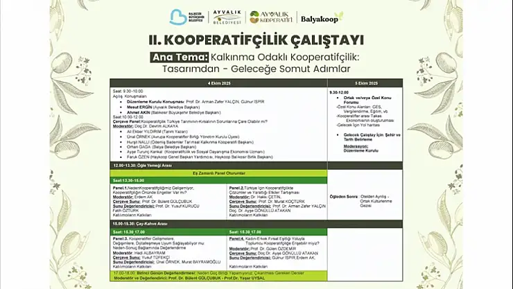 Ayvalık'ta 3. Kooperatifçilik Çalıştayı Başlıyor