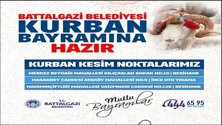 Battalgazi'de Kurban Kesim Yerleri Belli Oldu