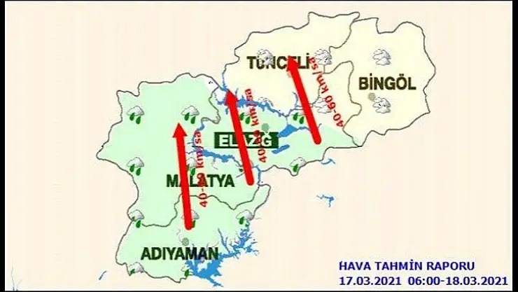 Bölgede öğleden sonra yağış olacağı tahmin edilmekte