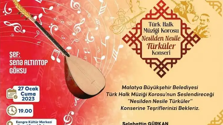 Büyükşehir Belediyesinden 'Nesilden Nesile Türküler' Konseri