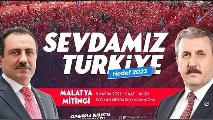 Destici ilk büyük mitingini Malatya'da yapacak