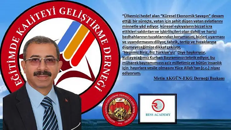 EKG Derneği Başkanı Akgün'den 'Kurban Bayramı' kutlama mesajı