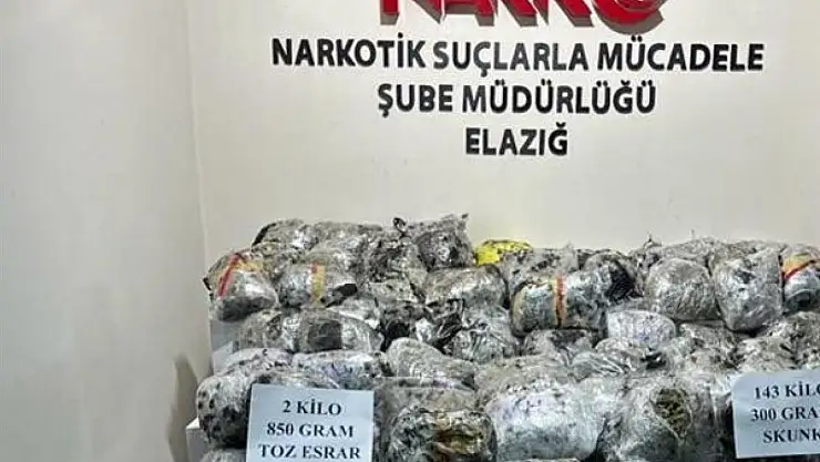 Elazığ'da konteyner yüklü tırda uyuşturucu ele geçirildi