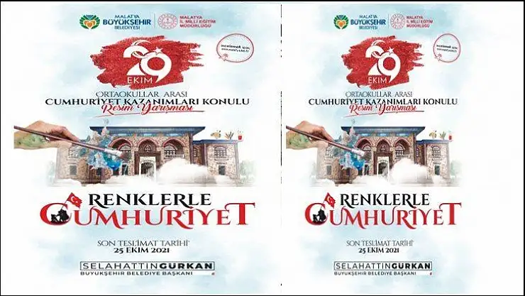Malatya Büyükşehir Belediyesi 'Renklerle Cumhuriyet' İsimli Resim Yarışması Düzenliyor