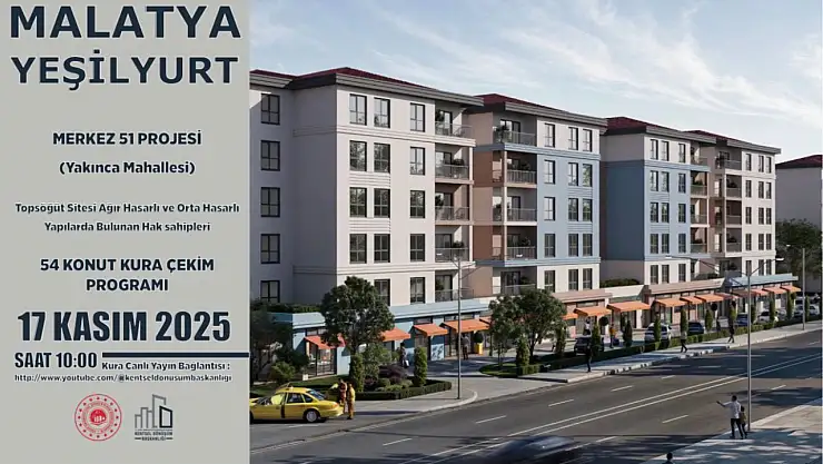 Malatya'da 521 Konut İçin Hak Sahipliği Kurası 17 Kasım'da Yapılacak